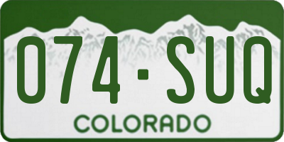 CO license plate 074SUQ