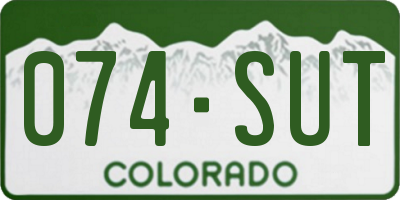 CO license plate 074SUT