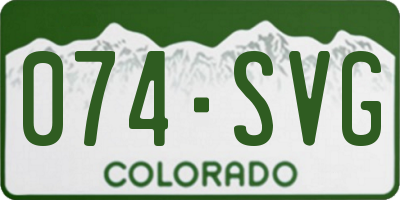 CO license plate 074SVG