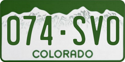 CO license plate 074SVO