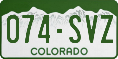 CO license plate 074SVZ