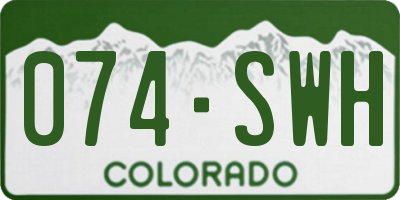 CO license plate 074SWH