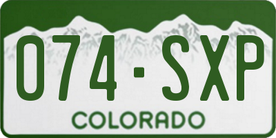 CO license plate 074SXP