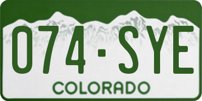 CO license plate 074SYE