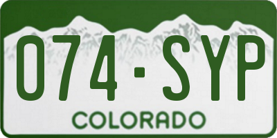 CO license plate 074SYP