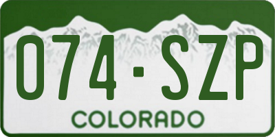 CO license plate 074SZP