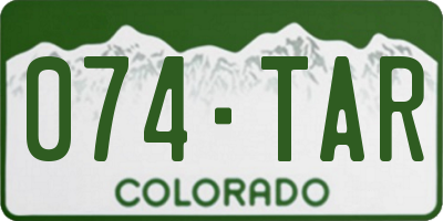 CO license plate 074TAR