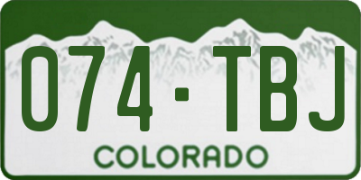 CO license plate 074TBJ