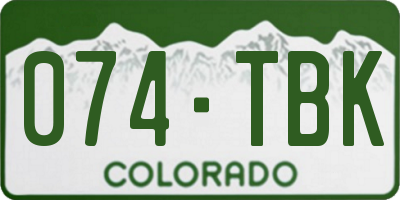 CO license plate 074TBK