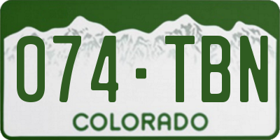 CO license plate 074TBN