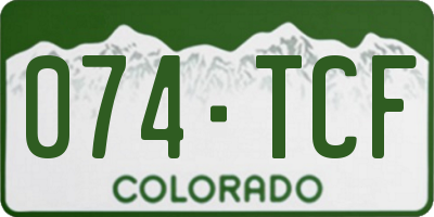 CO license plate 074TCF
