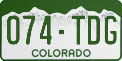 CO license plate 074TDG