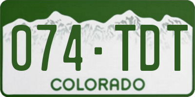 CO license plate 074TDT