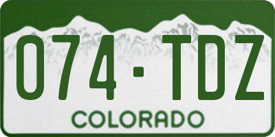 CO license plate 074TDZ
