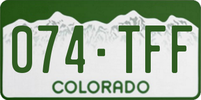 CO license plate 074TFF