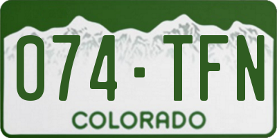CO license plate 074TFN