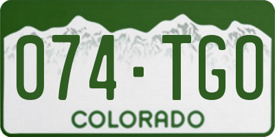 CO license plate 074TGO