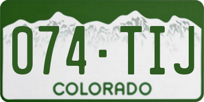 CO license plate 074TIJ