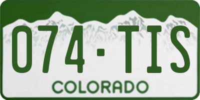 CO license plate 074TIS