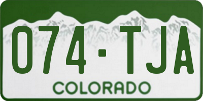 CO license plate 074TJA