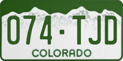 CO license plate 074TJD
