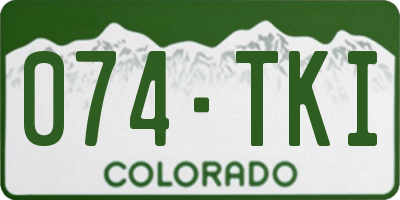 CO license plate 074TKI