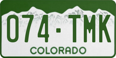 CO license plate 074TMK