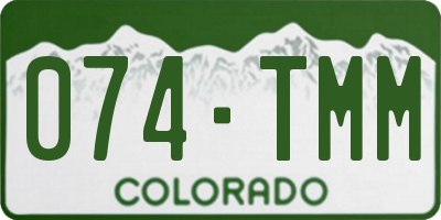 CO license plate 074TMM