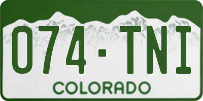 CO license plate 074TNI