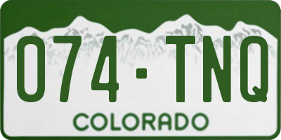 CO license plate 074TNQ