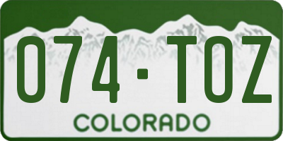 CO license plate 074TOZ