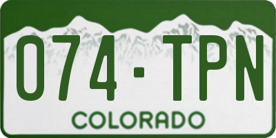 CO license plate 074TPN