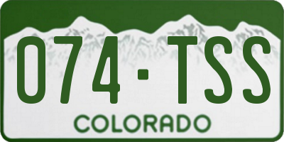 CO license plate 074TSS