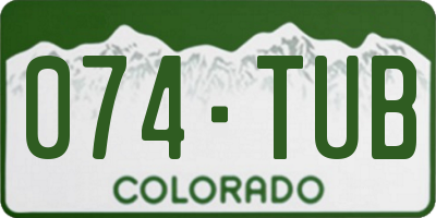 CO license plate 074TUB
