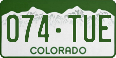 CO license plate 074TUE