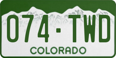 CO license plate 074TWD
