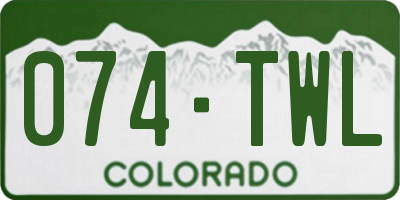 CO license plate 074TWL