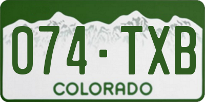 CO license plate 074TXB