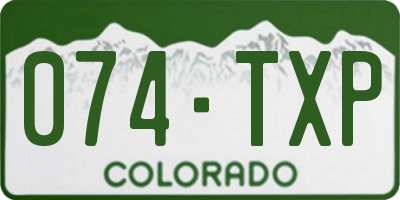 CO license plate 074TXP