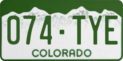 CO license plate 074TYE