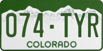 CO license plate 074TYR
