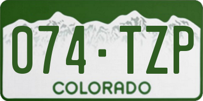 CO license plate 074TZP