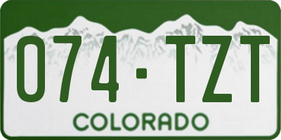 CO license plate 074TZT