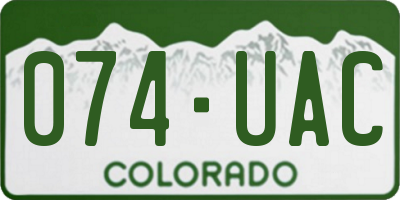 CO license plate 074UAC