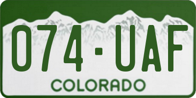 CO license plate 074UAF