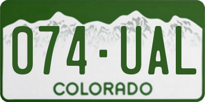 CO license plate 074UAL