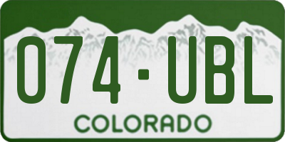 CO license plate 074UBL