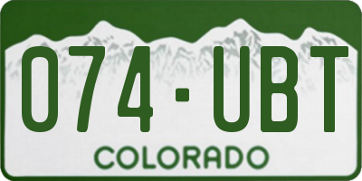 CO license plate 074UBT