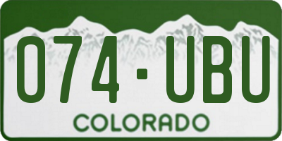 CO license plate 074UBU