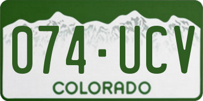 CO license plate 074UCV